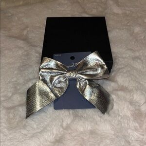 Silver Hair Bow Clip